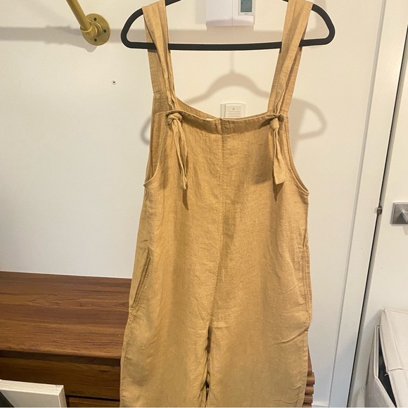 MANGO - Linen Beige Jumpsuit - Size M - Picture 15 of 15